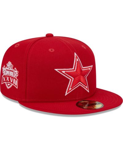 Мужская fitted-кепка New Era цветаscarlet, Dallas Cowboys Super Bowl XXVII Main Patch 59FIFTY