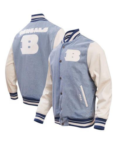 Мужская куртка Pro Standard Denim Distressed Cincinnati Bengals Varsity Blues Full-Snap Varsity