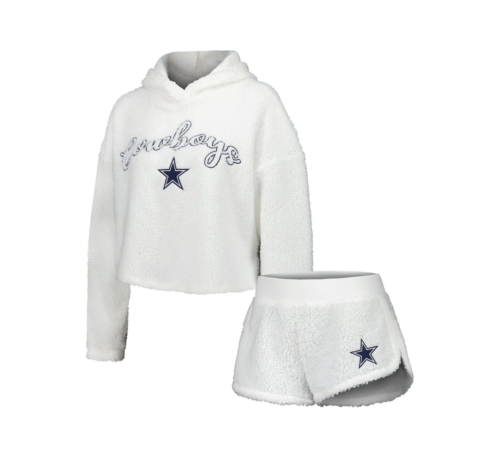 Женский комплект для сна Concepts Sport: пушистый свитшот и шорты, белый, Dallas Cowboys
