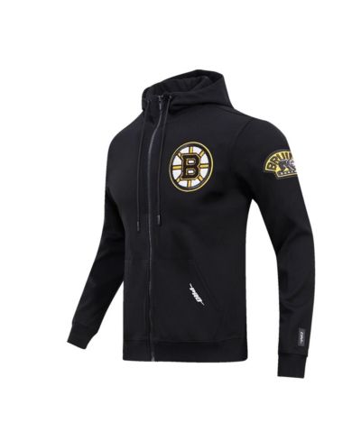 Men's Pro Standard Black Boston Bruins Classic Chenille Full-Zip Hoodie Jacket