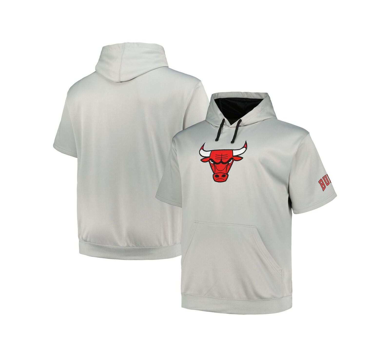 Мужское худи Fanatics Men's Silver Chicago Bulls Big and Tall Logo Pullover
