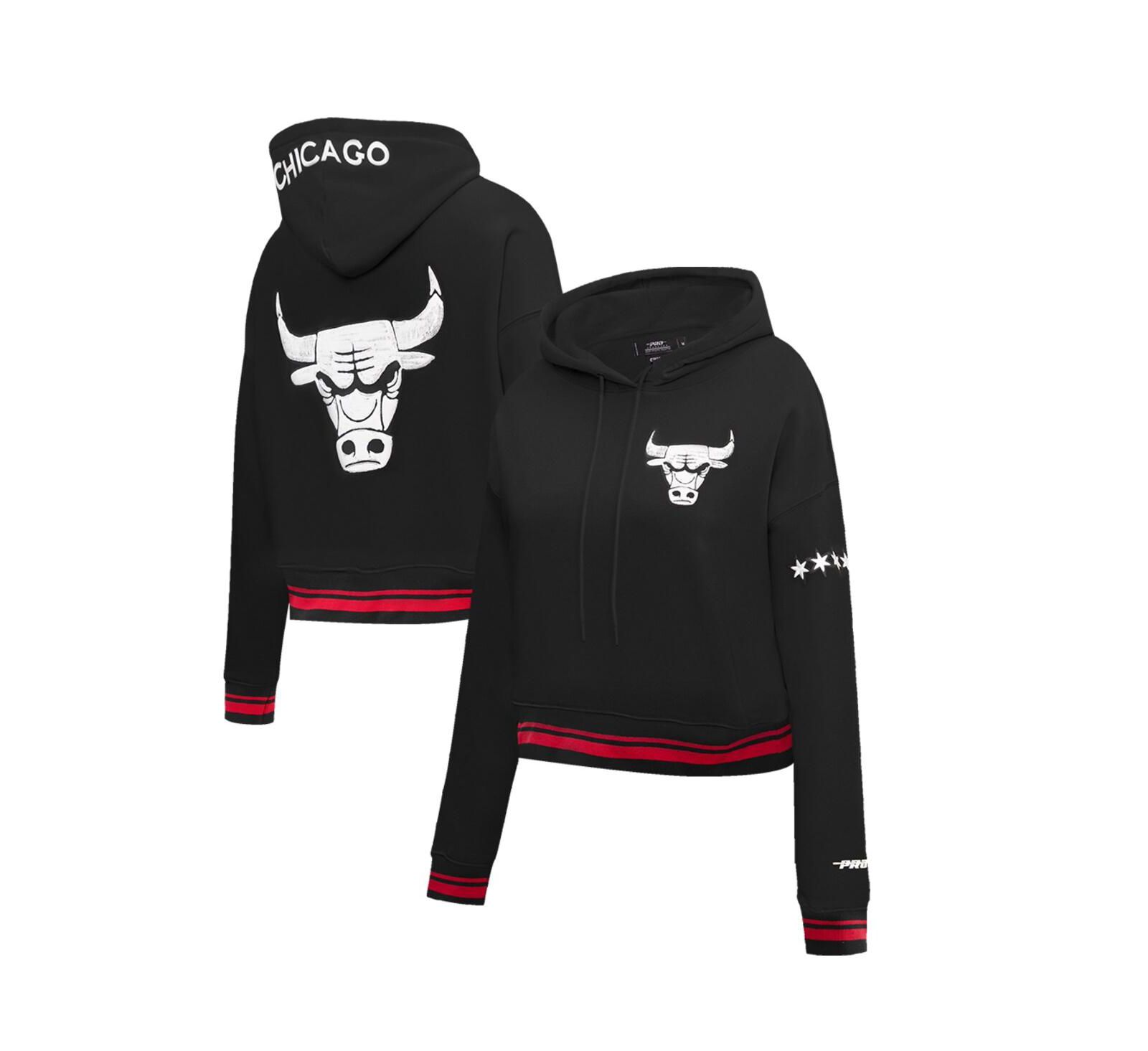 Женский укороченный худи Pro Standard Black Chicago Bulls 2023/24 City Edition