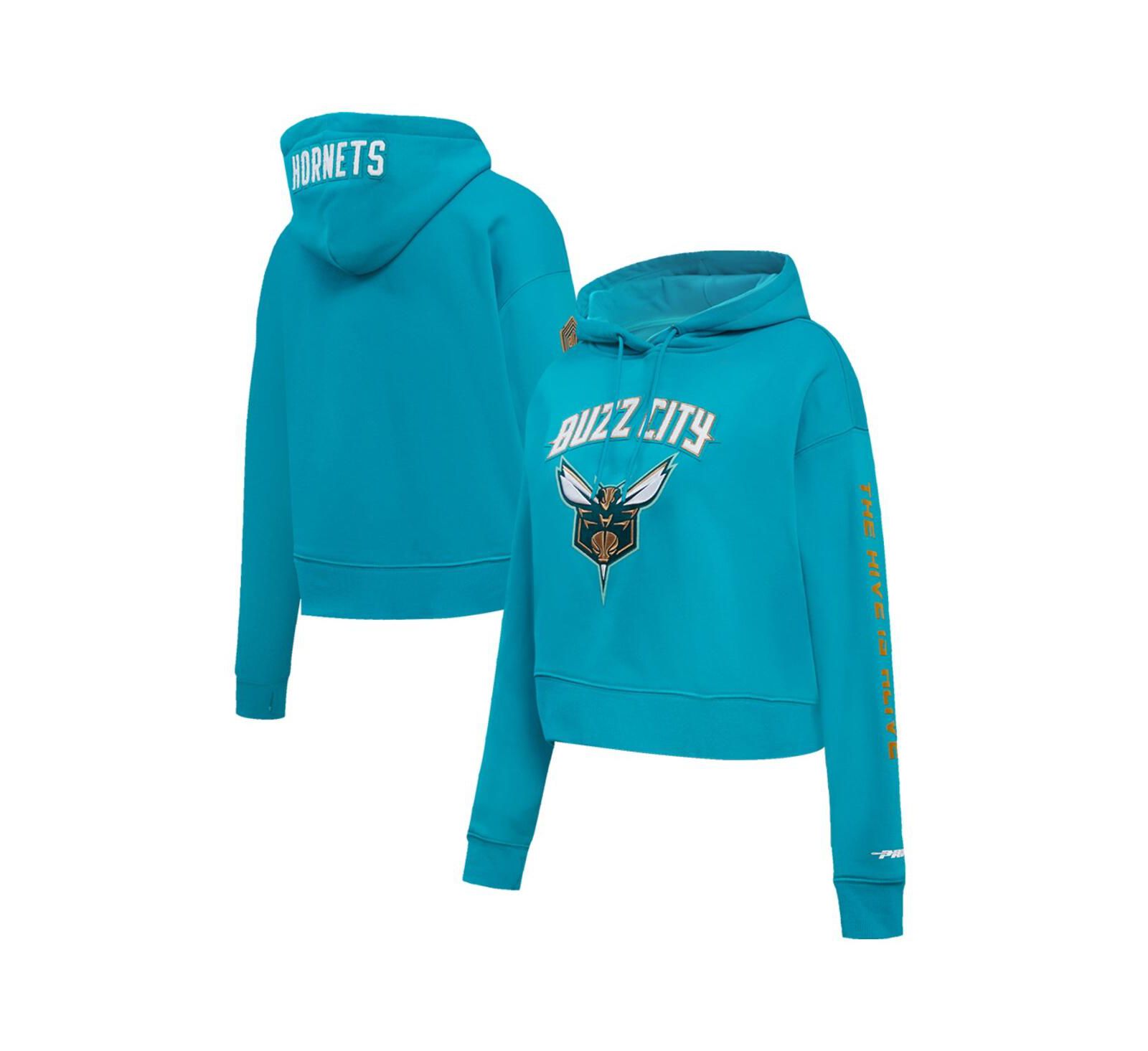 Женское укороченное худи Pro Standard Teal Charlotte Hornets 2023/24 City Edition Cropped Pullover