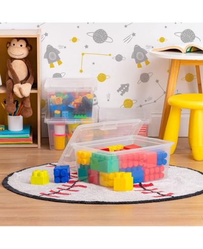 IRIS 14.5 Quart Plastic Storage Bin Tote Organizing Container with Latching Lid, Stackable and Nestable, Clear, 4 Pack