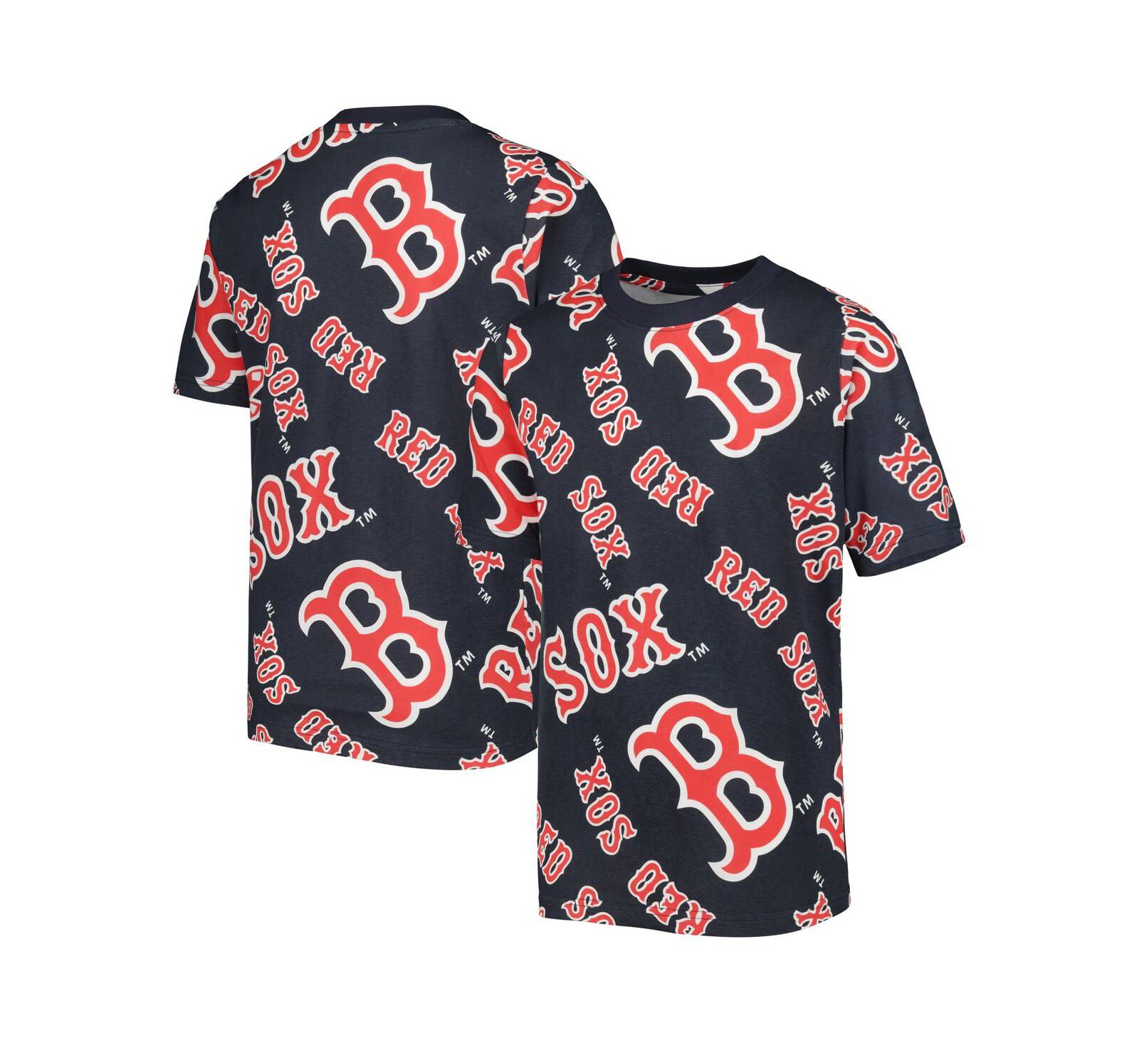 Детская футболка Stitches Navy Boston Red Sox Allover Team