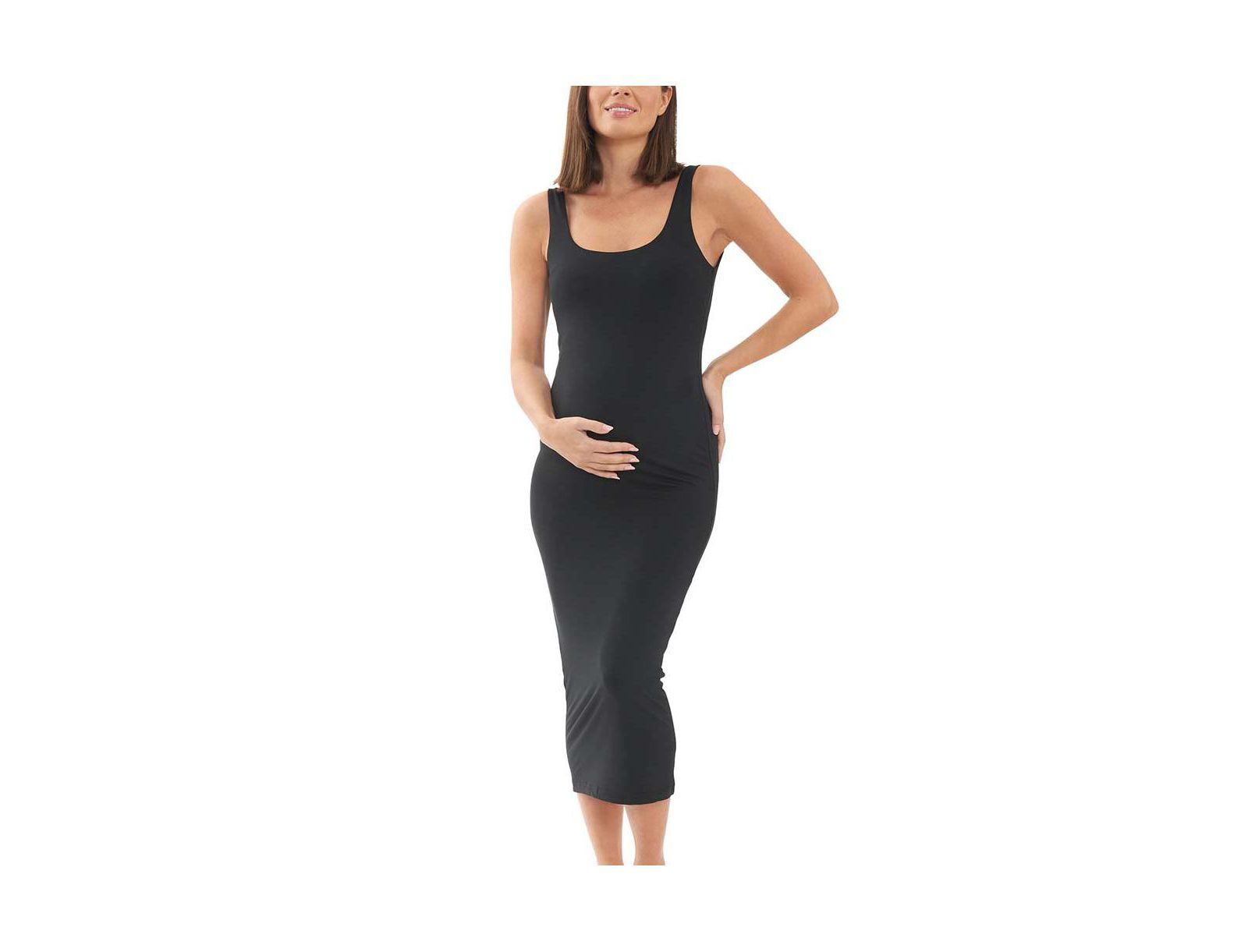 Ripe Maternity Luxe Knit Contour Dress Black
