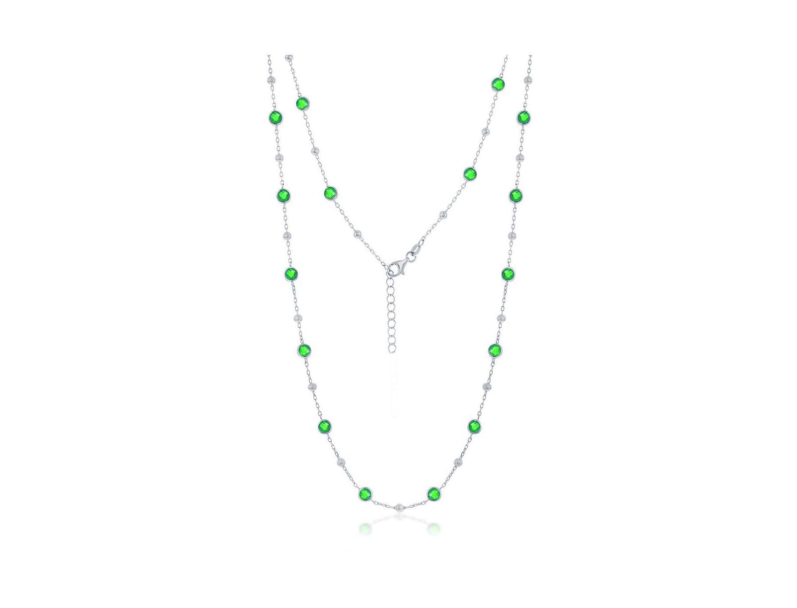Simona ожерелье с CZ и бусинами в оправе Sterling Silver