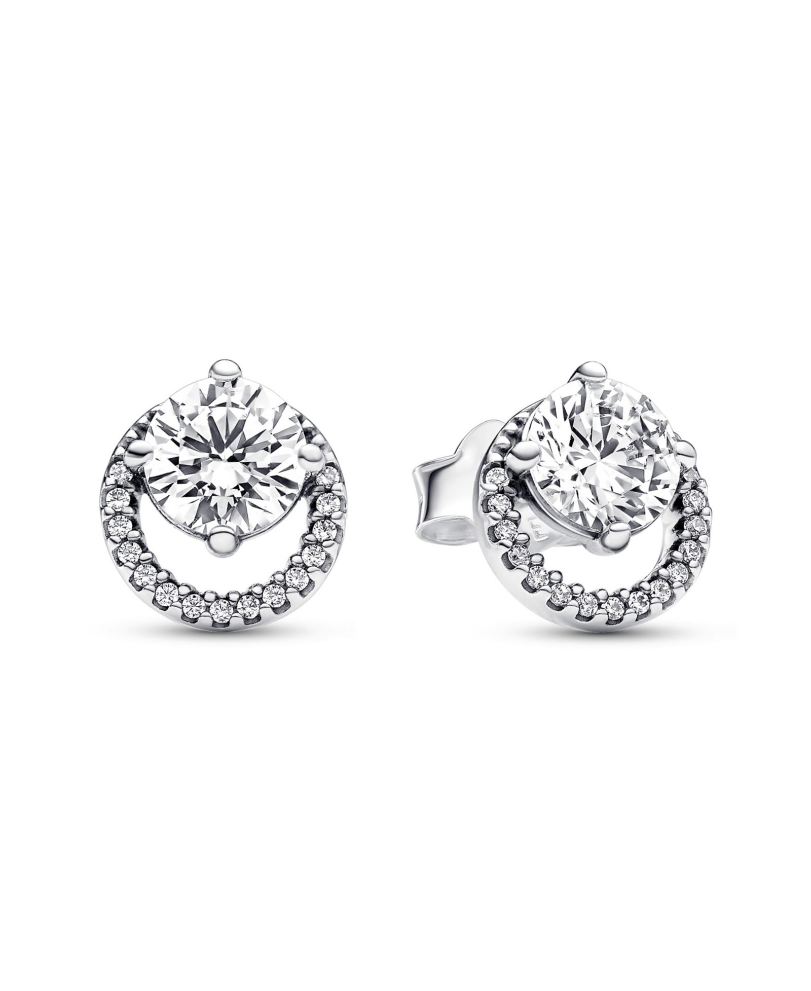 Pandora Sparkling Cubic Zirconia Round Halo Stud Earrings