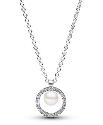 Pandora ожерелье-колье из стерлингового серебра с жемчугом Freshwater Cultured Pearl Pave