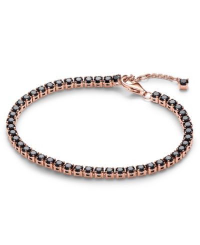 Pandora браслет Timeless Black Sparkling Tennis в 14K Rose Gold-Plated