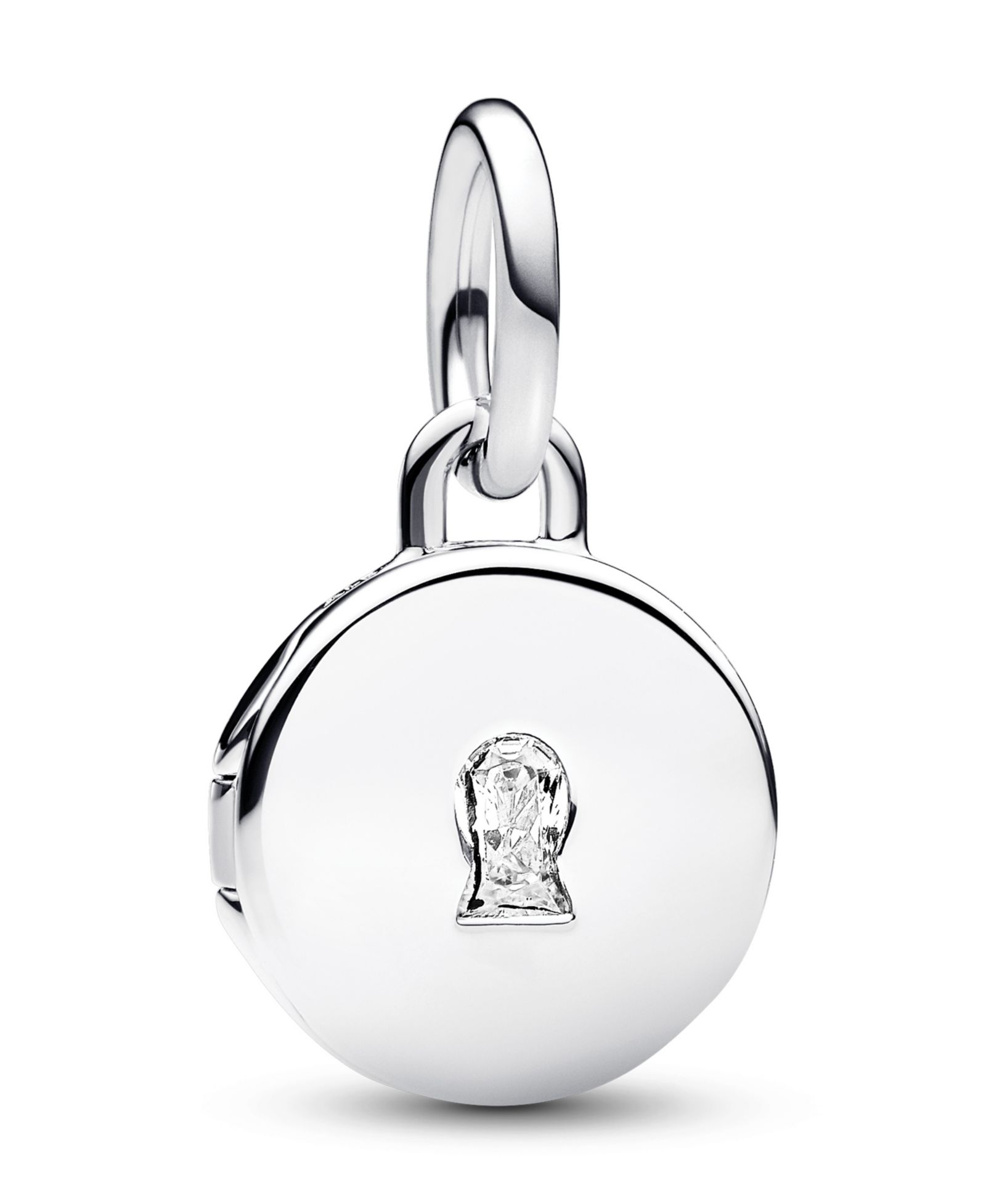 Pandora Cubic Zirconia Key Hole Engravable Locket Dangle Charm