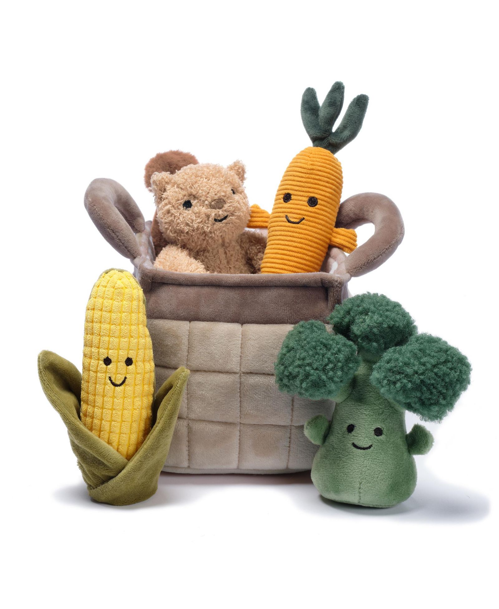 Lambs & Ivy Vegetables and Squirrel Plush Play Set, 5-Piece Set