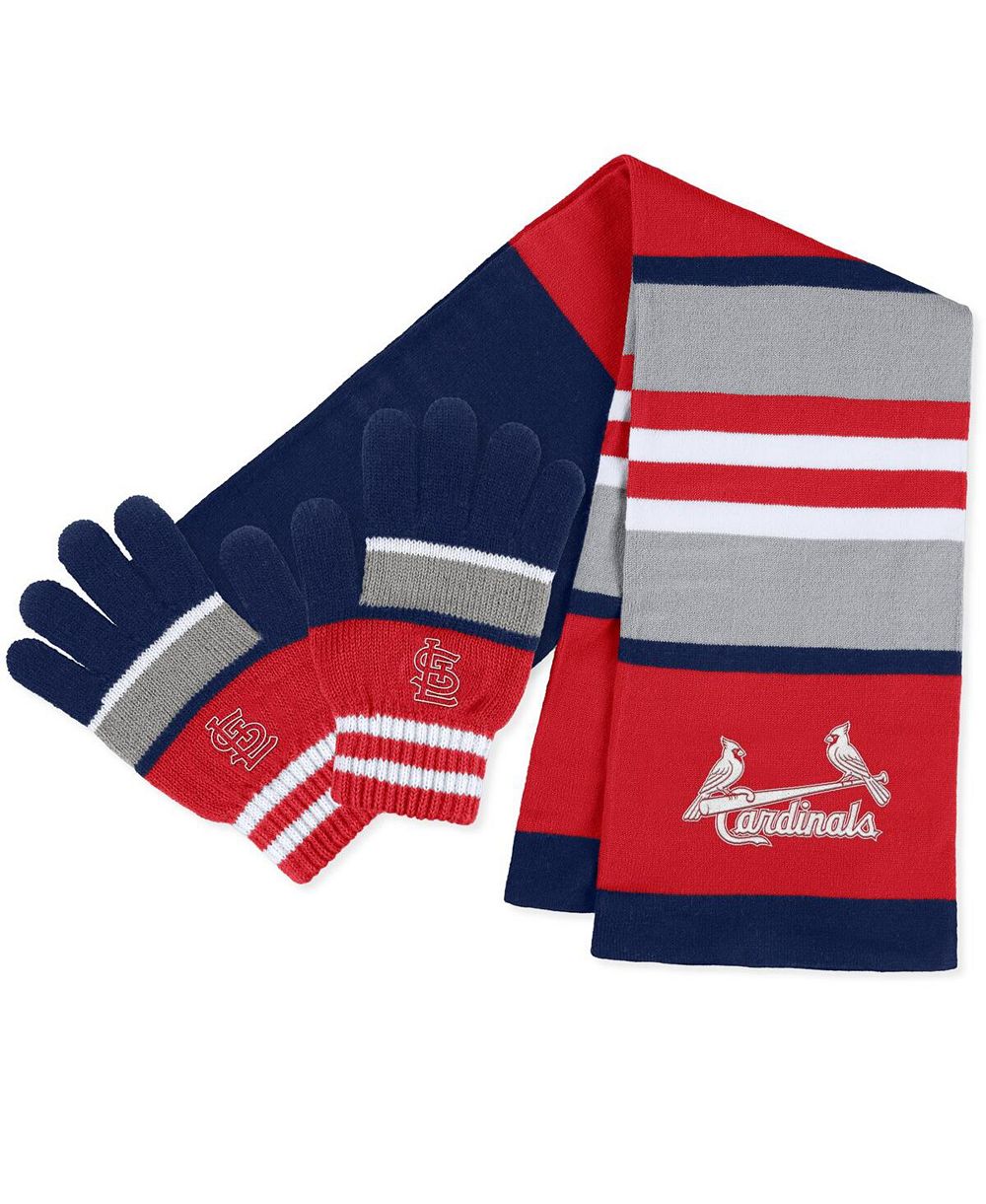 Женский набор WEAR by Erin Andrews St. Louis Cardinals: перчатки и шарф в полоску