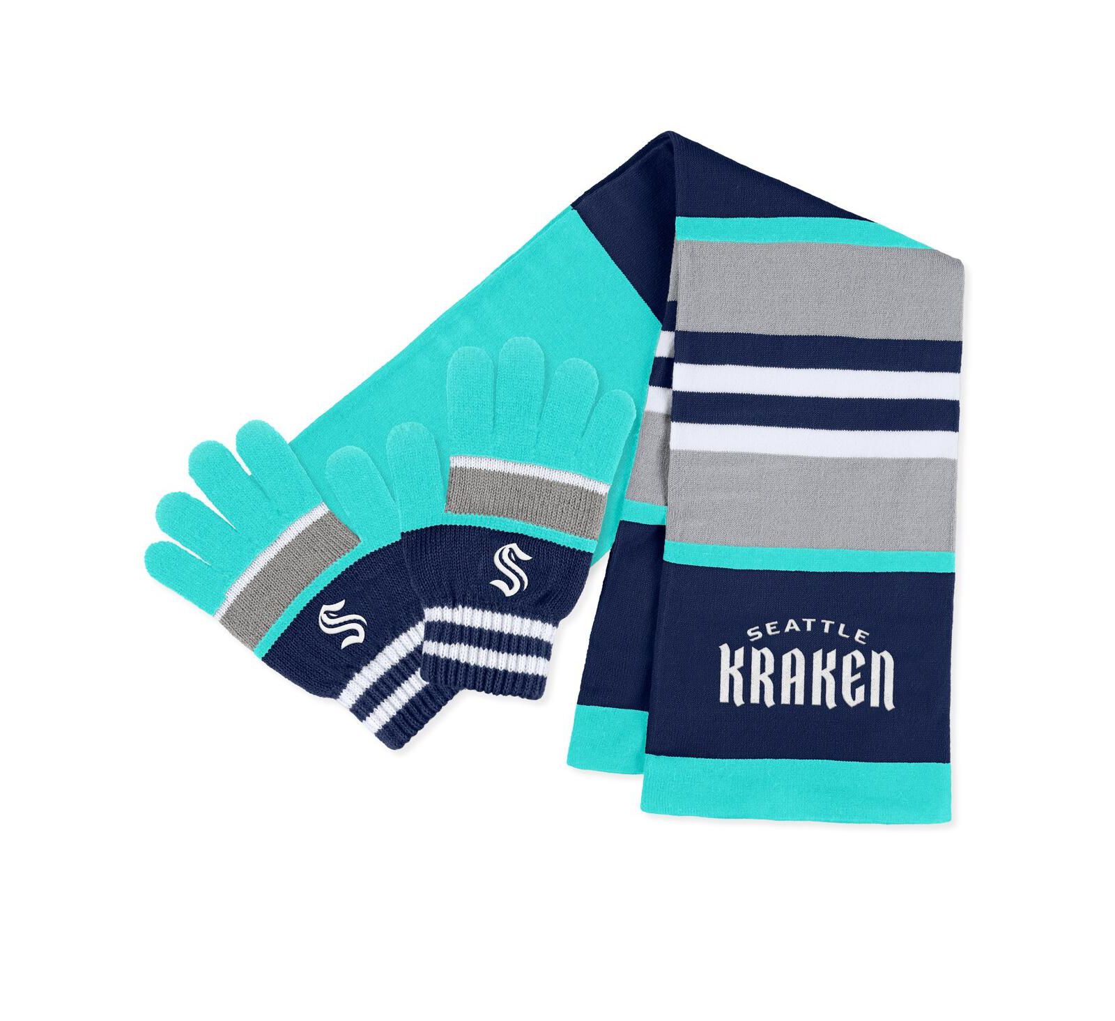 Женский комплект перчатка и шарф WEAR by Erin Andrews Seattle Kraken Stripe