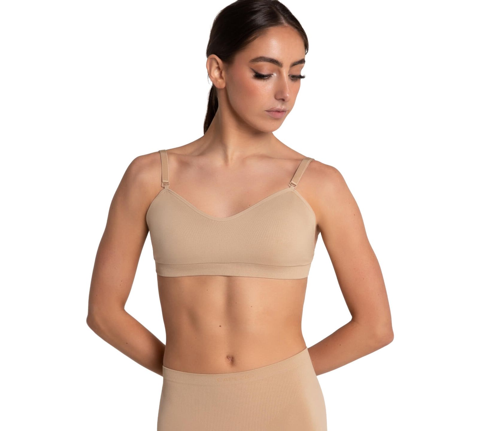 Capezio Women's Seamless Clear Back Bandeau Bra