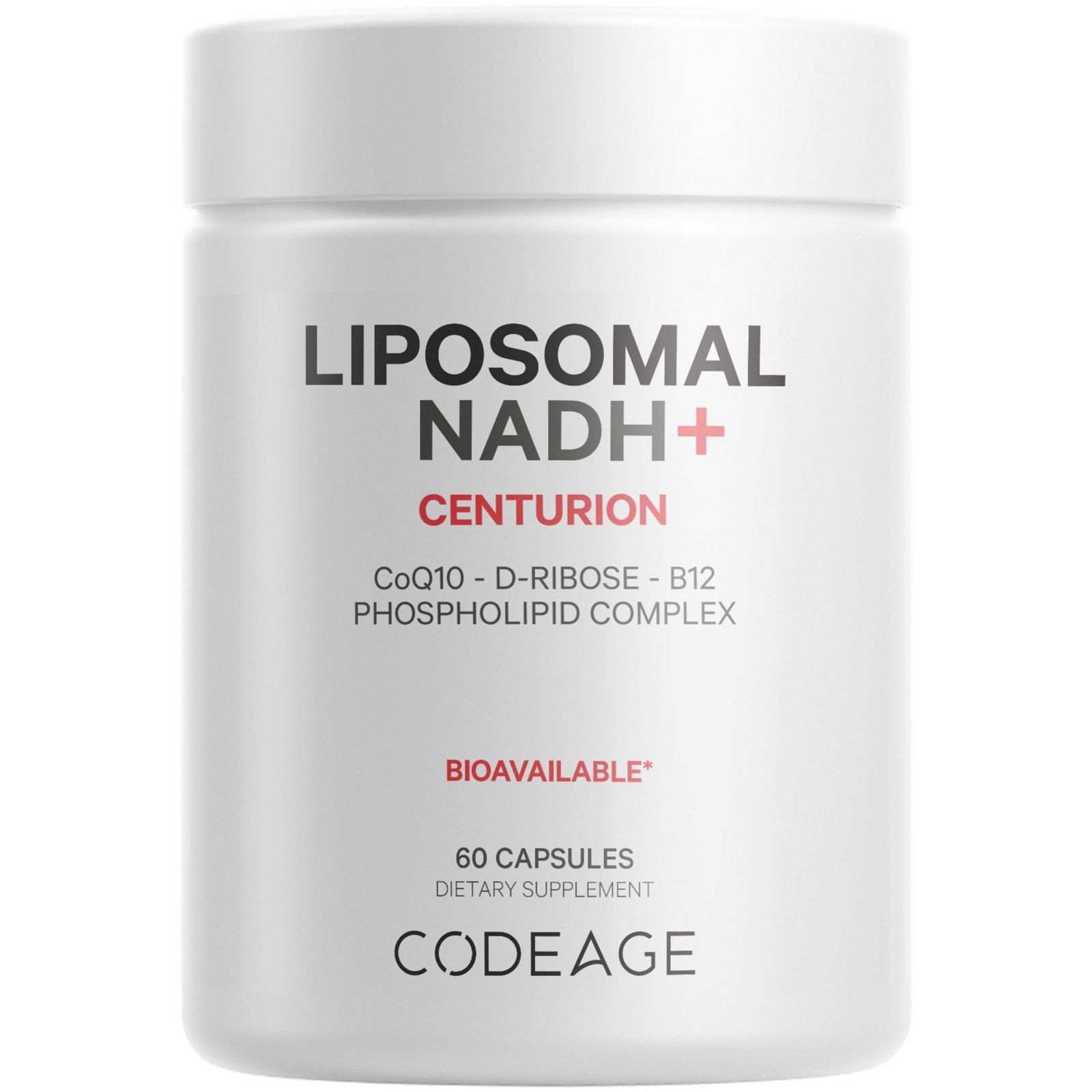 Добавка Codeage Liposomal NADH Vitamin B12 D-Ribose CoQ10 60 Capsules