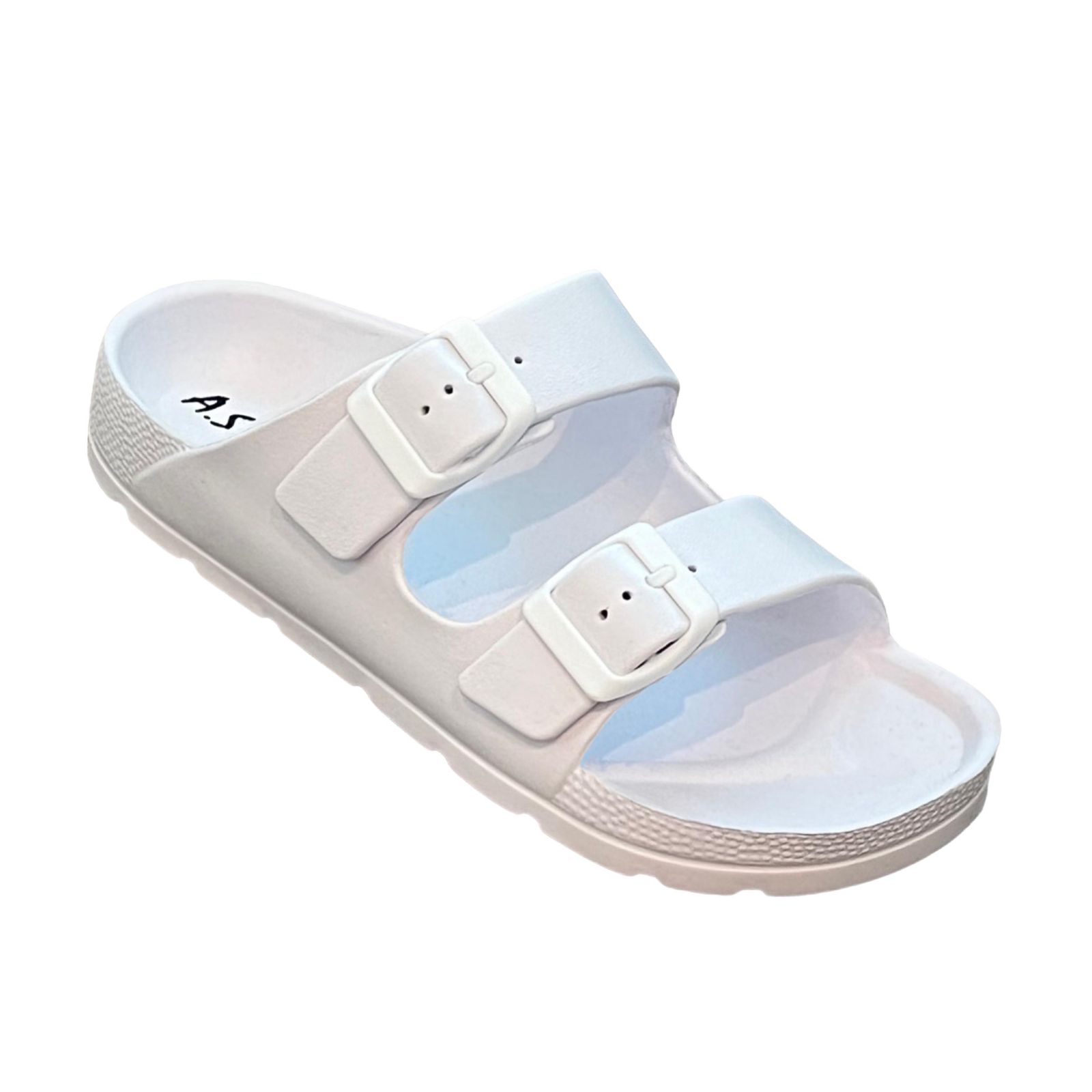 Andrew By Andrew Stevens Comfort Slides Double Buckle Adjustable Scooby Flat Sandals