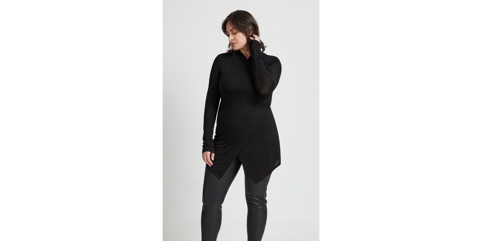 Marcella Women's Morgan Kimono-Wrap V-Neck Sheer Jersey Tunic
