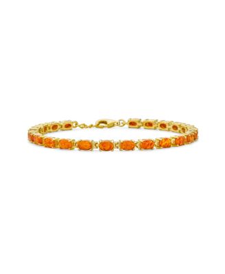 Браслет Bling Jewelry Solitaire Round с созданным опалом, стерлинговое серебро