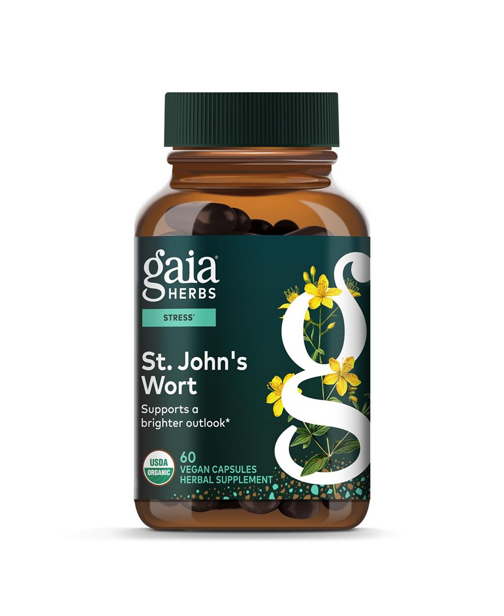 Gaia Herbs Зверобой - добавка для поддержки при стрессе - 60 капсул