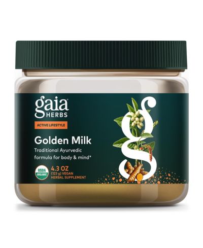 Порошок Gaia Herbs Golden Milk для релаксации, 4.3 Oz (около 35 порций)
