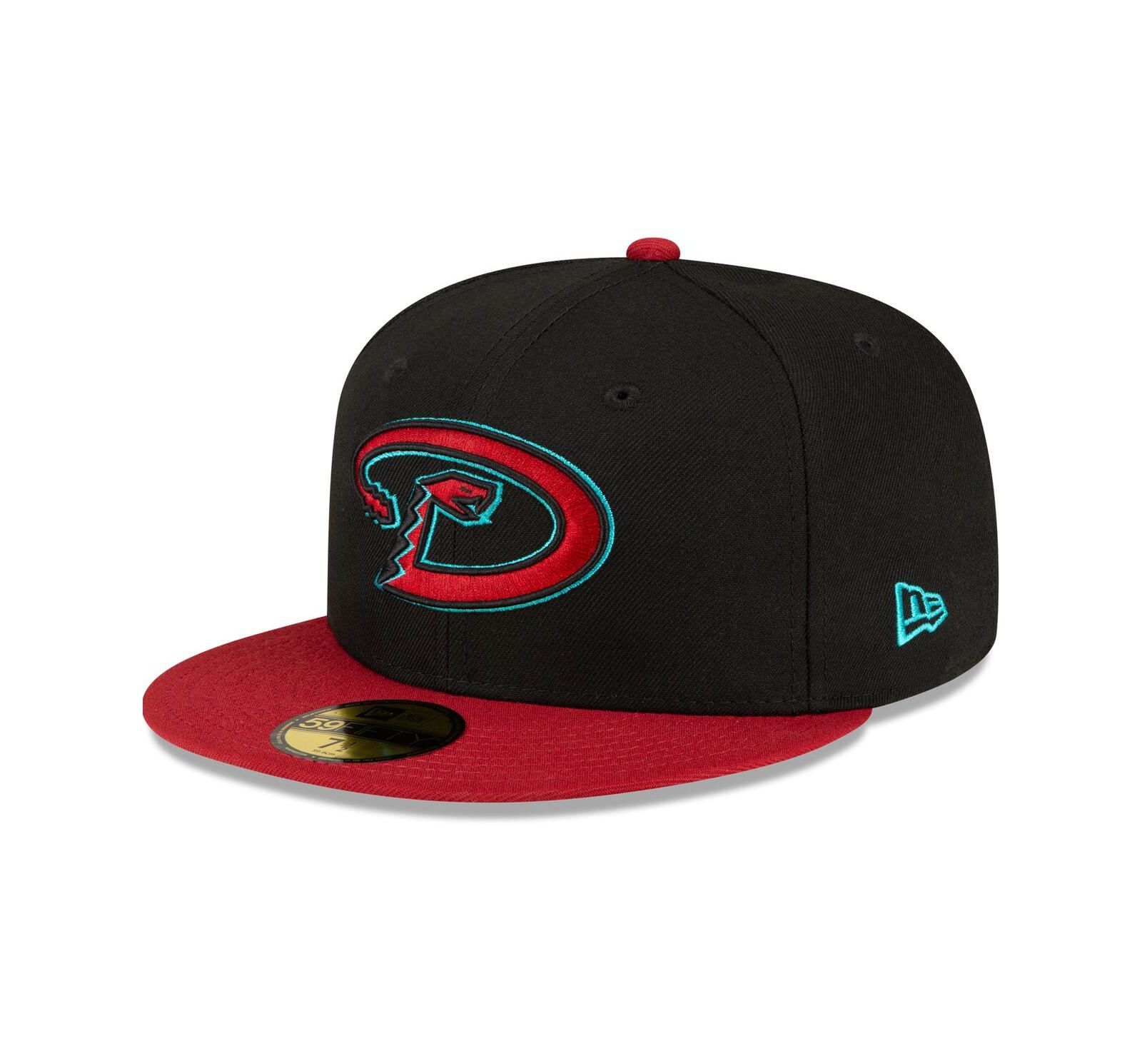 Men's New Era Black, Red Arizona Diamondbacks Road Authentic Collection On-Field 59FIFTY Fitted Hat