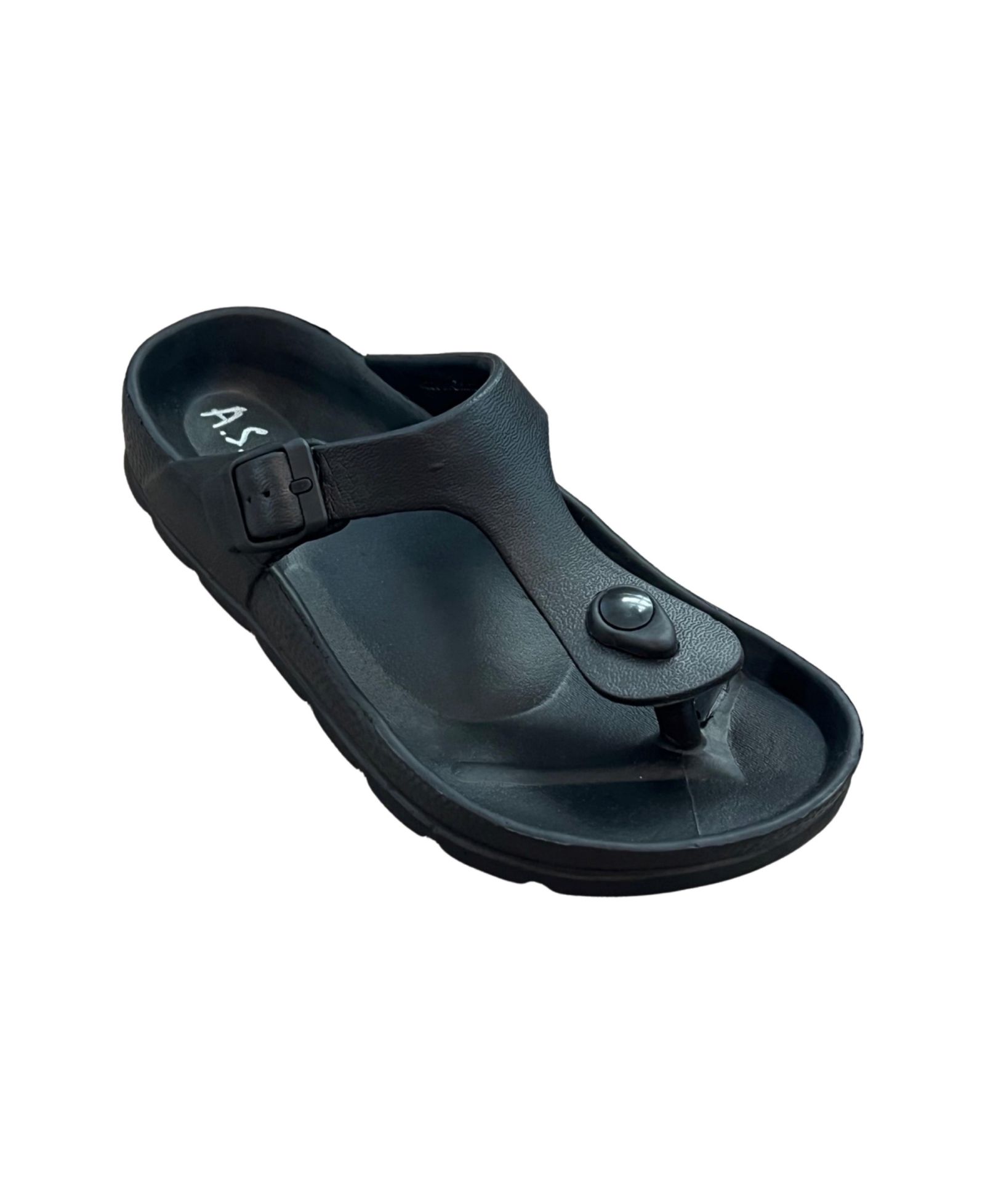 Andrew By Andrew Stevens Women s Comfort Slide Thong Buckle EVA Flat Sandal