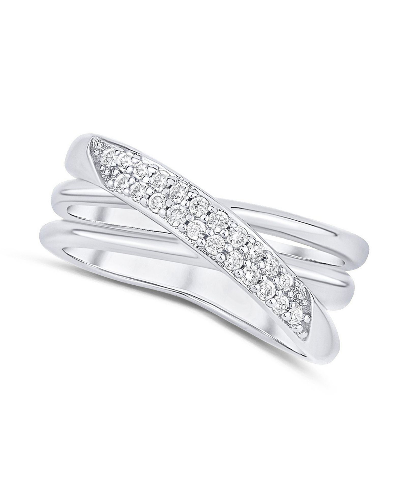 And Now This Cubic Zirconia Criss Cross Ring