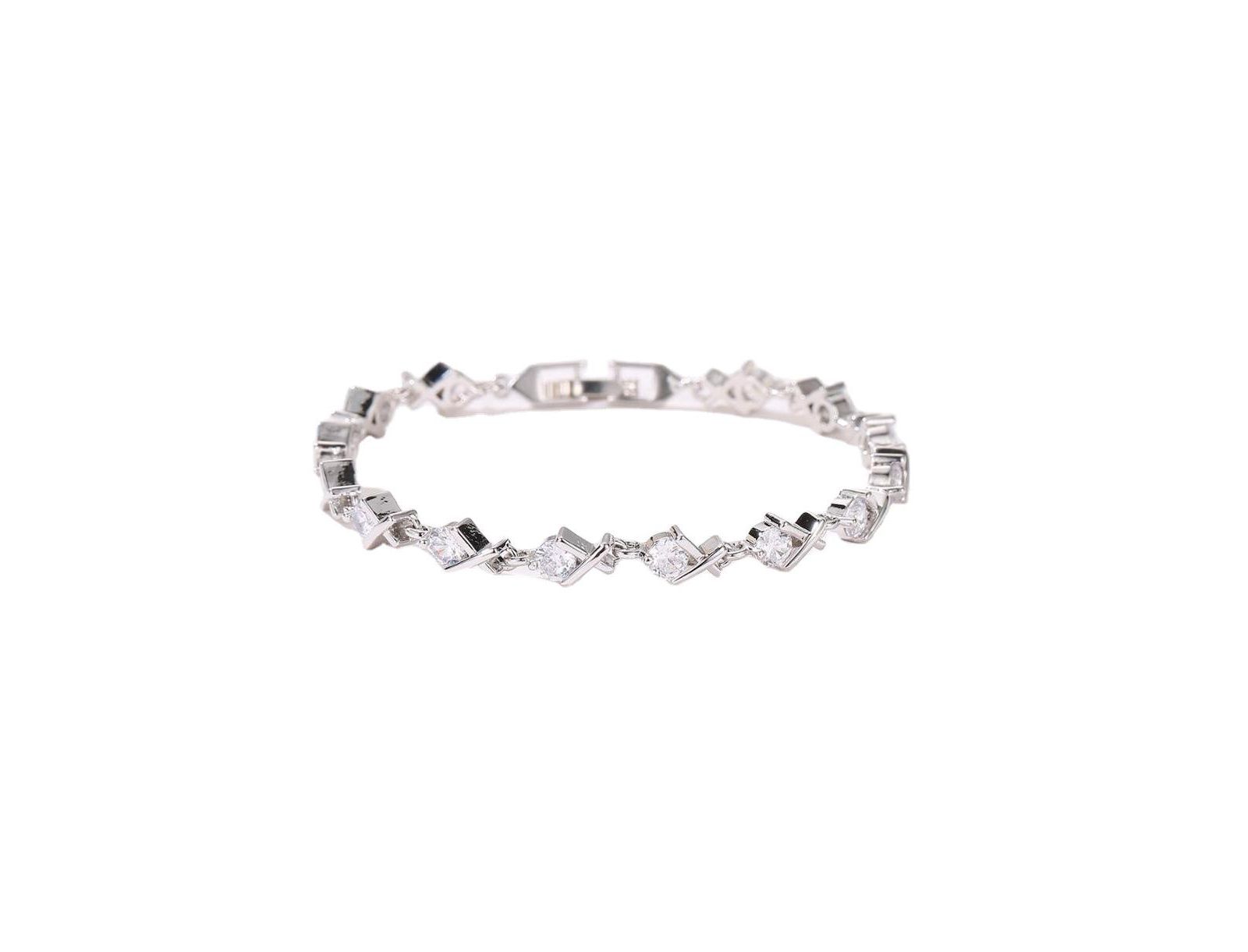XO Tennis Bracelet for Women with Round Cut  Cubic Zirconia Stones