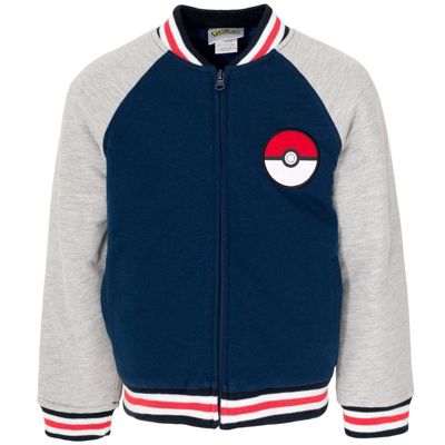 Pokemon Little Boys 4-20 French Terry Zip Up Varsity Bomber Jacket