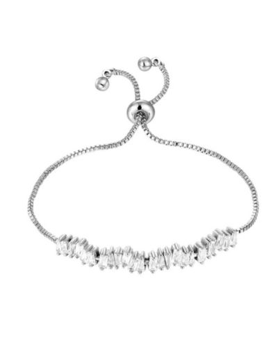Cubic Zirconia Tennis Bracelet  with  Adjustable Spring Clasp