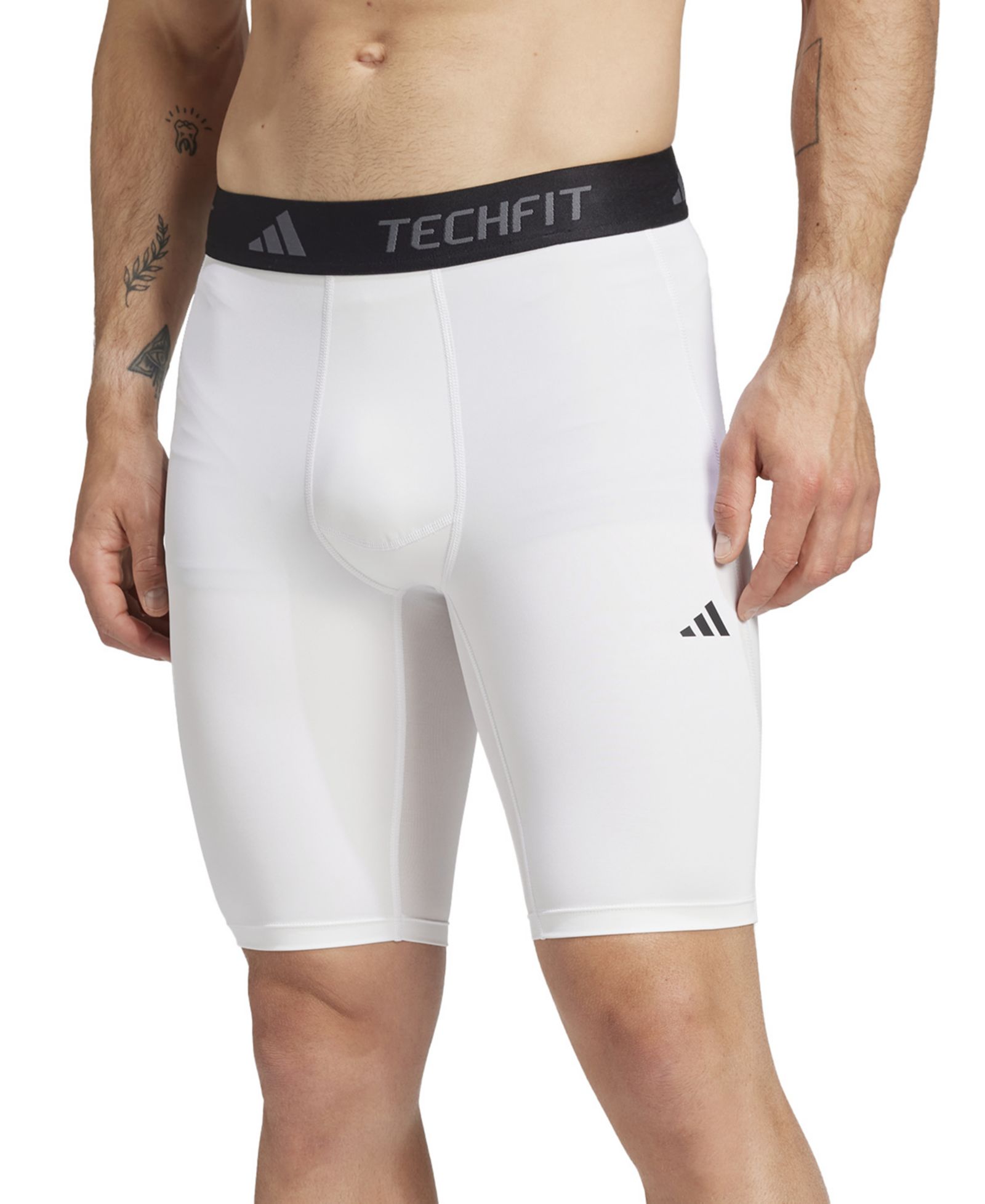 adidas Men's Tech-Fit Logo Compression Regular-Fit Shorts