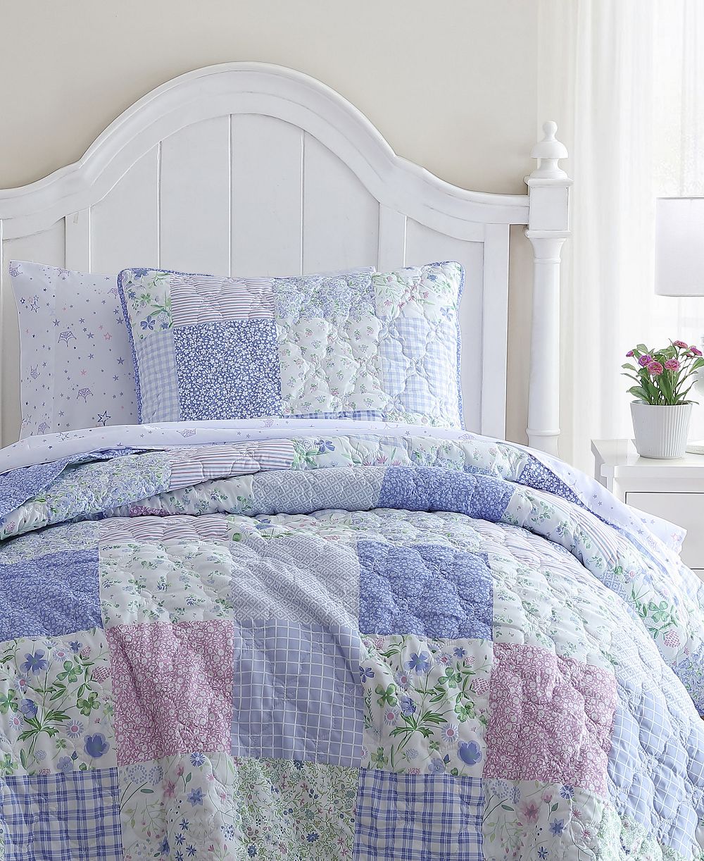 Laura Ashley Детский реверсивный комплект из 2 предметов: стеганое одеяло Parker Patchwork, Twin