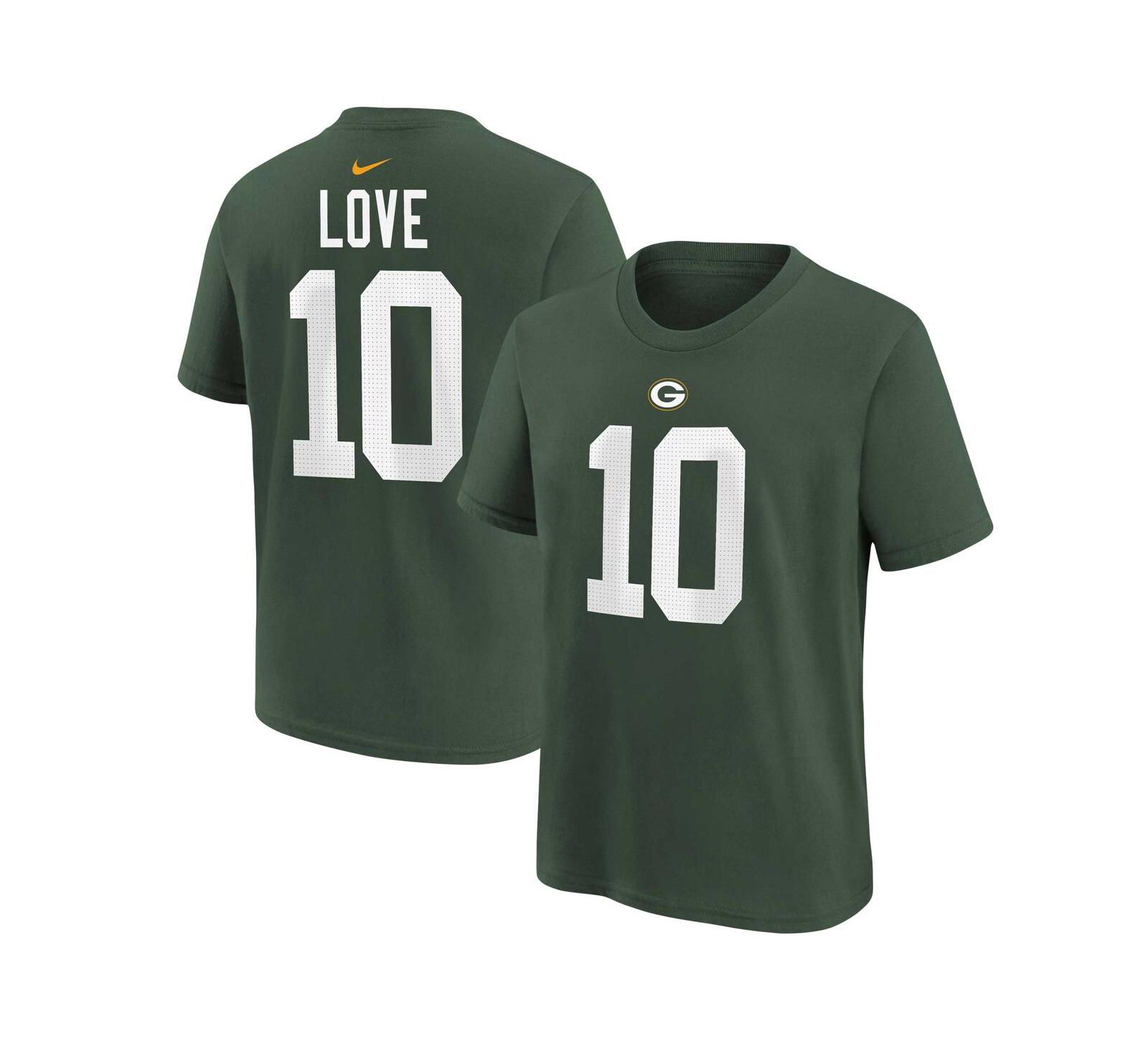 Детская футболка Nike Jordan Love Green Green Bay Packers Player Name and Number