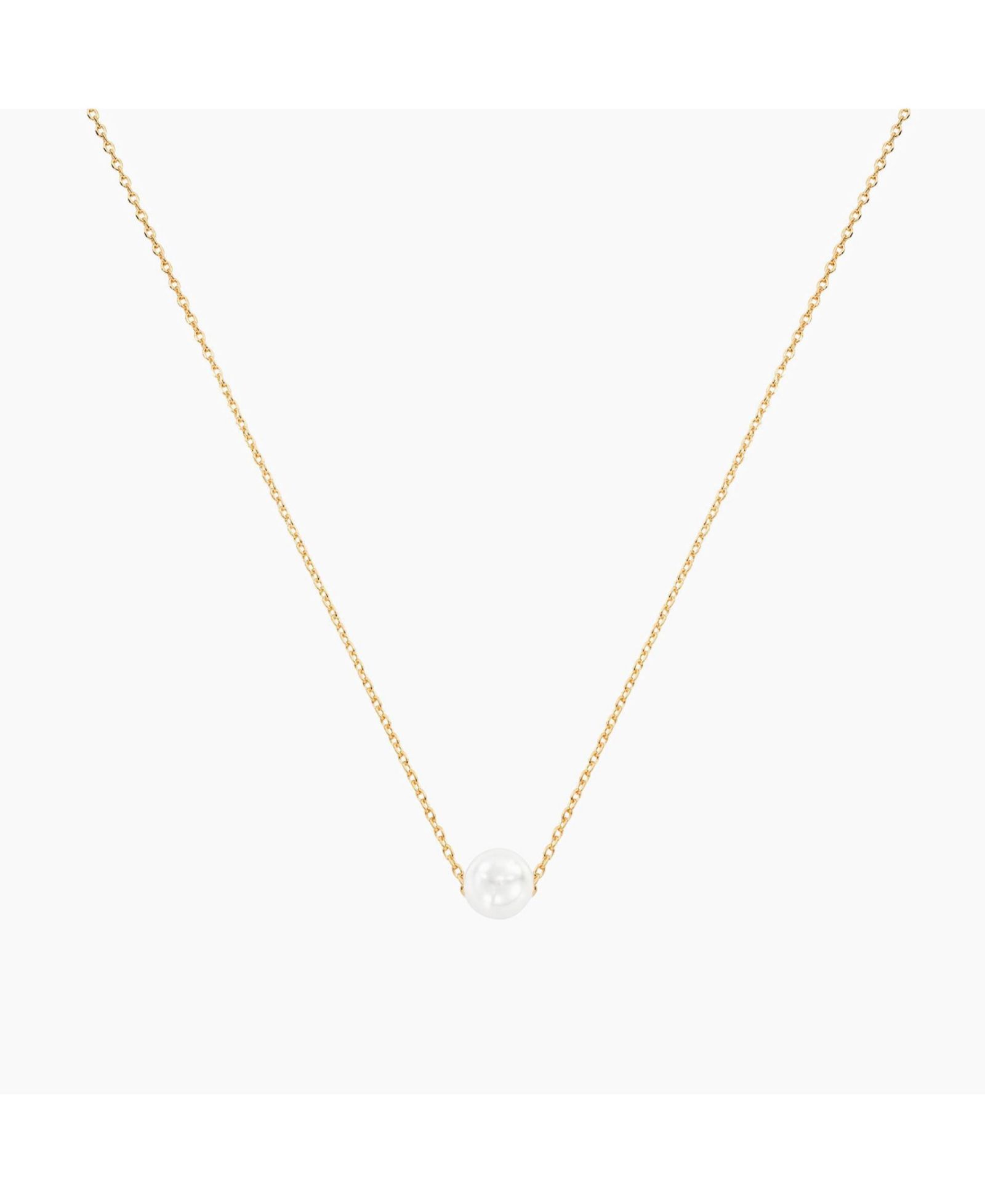 Минималистичное ожерелье Bearfruit Jewelry Sterling Silver 18k Gold Plated Abby Single Pearl