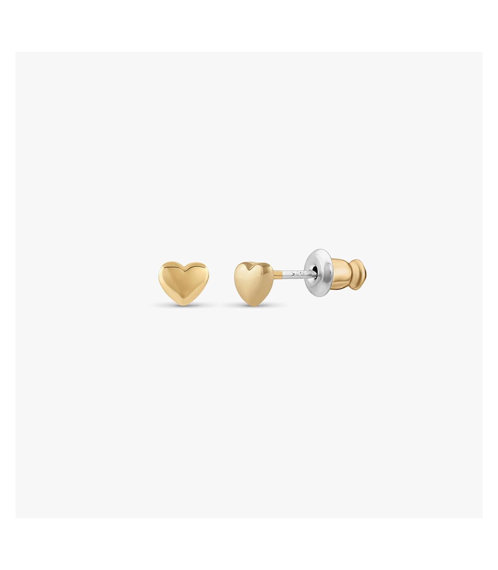 Серьги-гвоздики Bearfruit Jewelry с мини-сердечком, позолоченное золото 14k