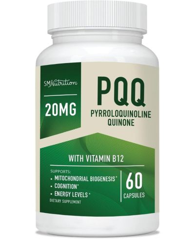 SMNutrition PQQ Supplement 20mg | Mitochondrial Biogenesis & Energy Optimizer With CoQ10 & Vitamin B12 | Supports Brain Health & Mitochondria Production | Ultra PQQ Formula | Gluten-Free | 60 Capsules