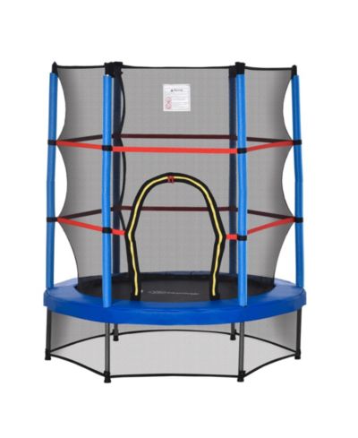 Outsunny 5FT Springless Kids Trampoline with Enclosure Net, 99 lbs. Capacity, Ages 3-6