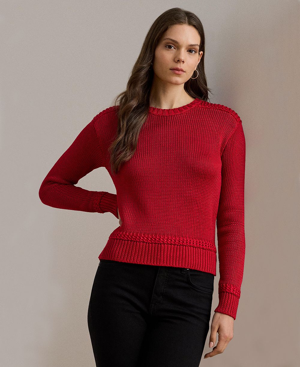 Женский свитер с круглым вырезом и эффектом мерцания Lauren Ralph Lauren