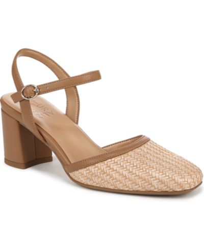 Naturalizer Women's Wave Square Toe Ankle Strap Pumps