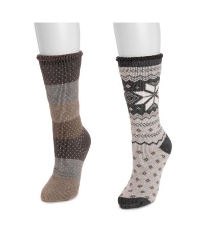 MUK LUKS Women's Tall Heat Retainers (2 Pair Pack)