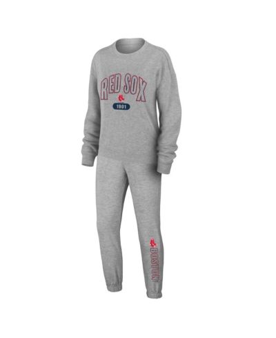 Женский комплект WEAR by Erin Andrews: трикотажная футболка и брюки, серый, Boston Red Sox