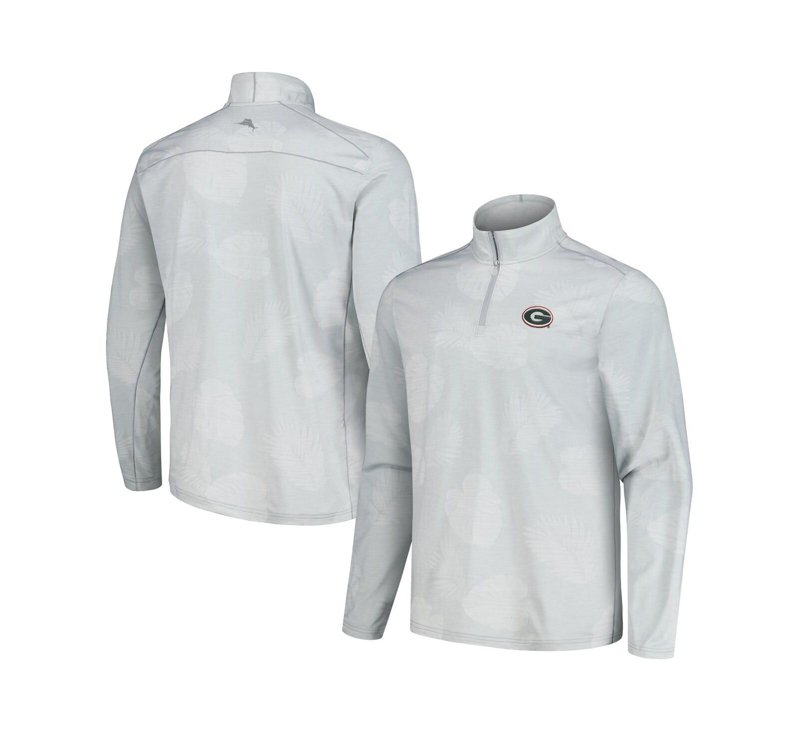 Мужской Tommy Bahama Gray Georgia Bulldogs Delray Frond Island Zone Half-Zip Jacket