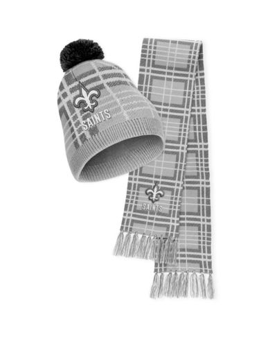 Комплект WEAR by Erin Andrews Women's New Orleans Saints Plaid Knit Hat и шарф