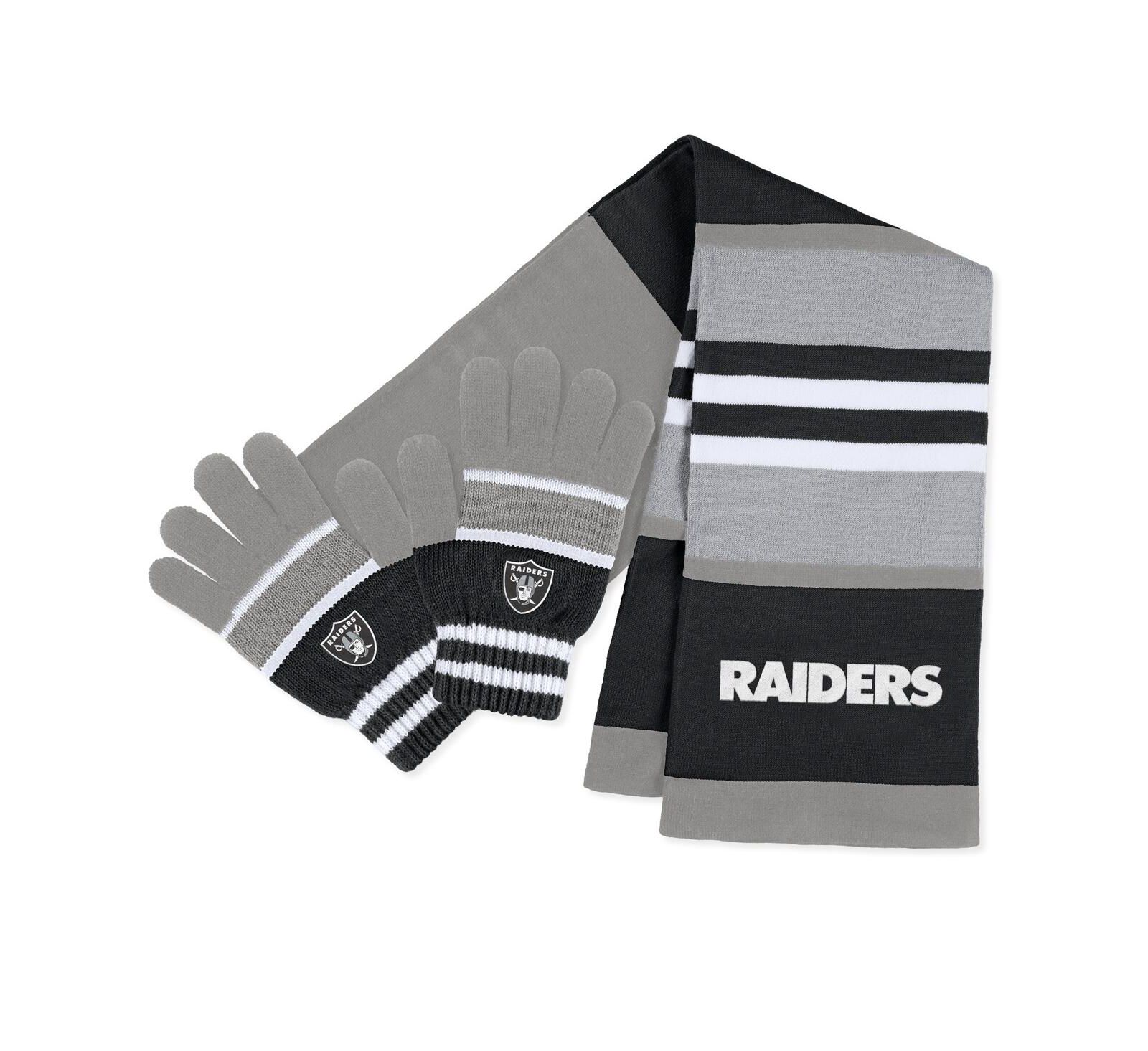 WEAR by Erin Andrews Женский комплект перчатка и шарф Las Vegas Raiders Stripe