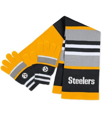 WEAR by Erin Andrews Женский комплект перчатка и шарф Pittsburgh Steelers Stripe