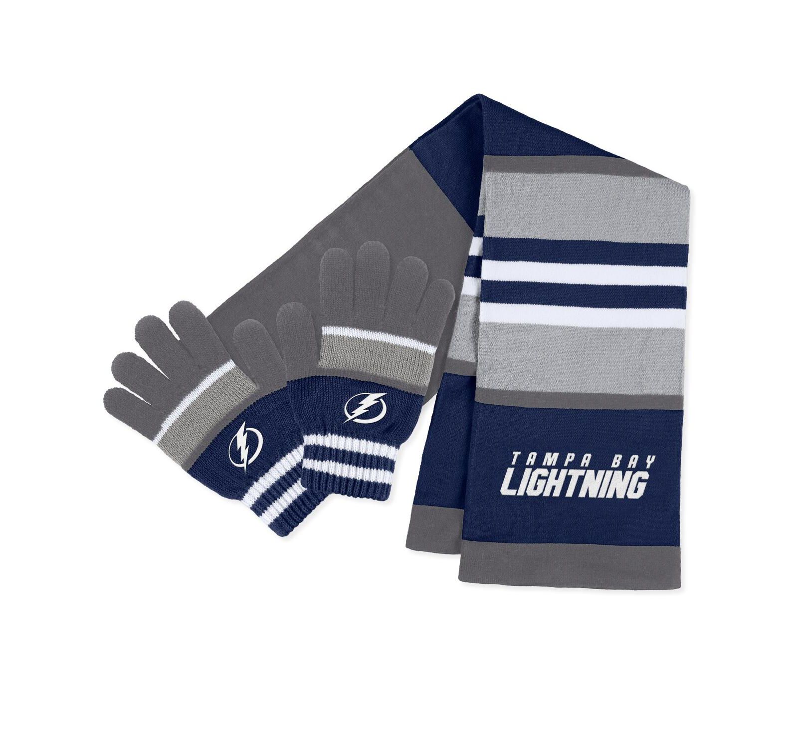 Женский комплект из перчаток и шарфа WEAR by Erin Andrews Tampa Bay Lightning в полоску