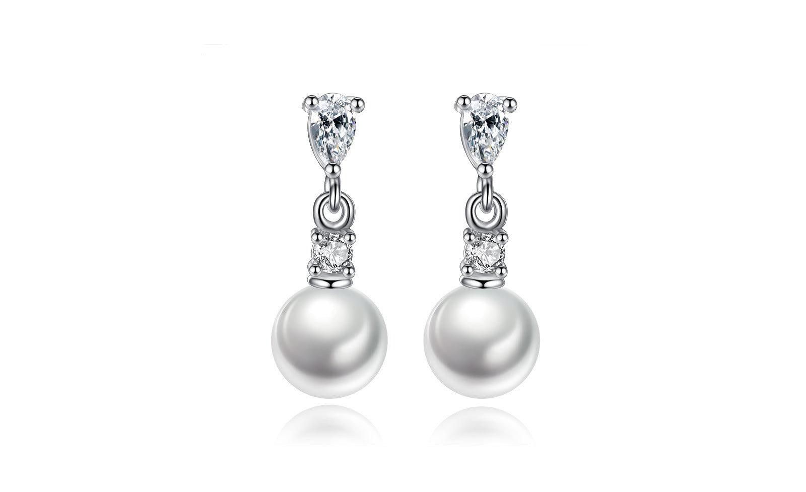 Серьги Dloria Pearl Drop с акцентами Cubic Zirconia для женщин