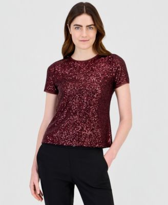 Женская футболка Anne Klein с пайетками