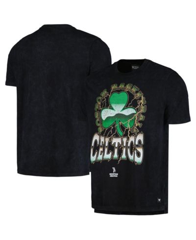 Мужская и женская футболка The Wild Collective Black Distressed Boston Celtics Tour Band